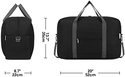 Narwey 18" Carry on Bag Underseat for Airplane Spirit Airlines Personal Item Travel Bag 18x14x8 Small Duffle Bag Duffel Bag Gym Weekender Overnight Bag with Wet Pocket for Women and Men (Black) - Image 4